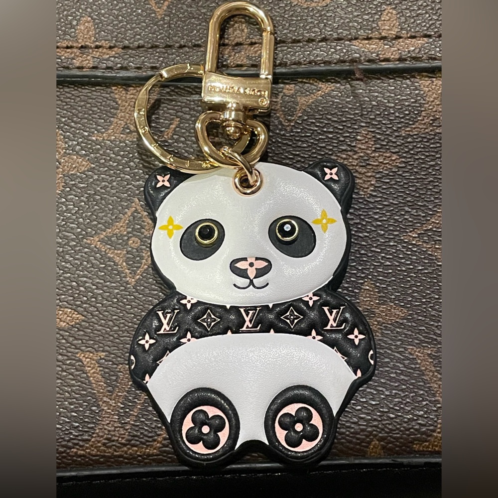 monogram panda bag keychain to match your bag or purse or crossbody 🐼💕